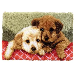 Latch Hook Rug Making Kit - Labrador Puppies 90x60cm