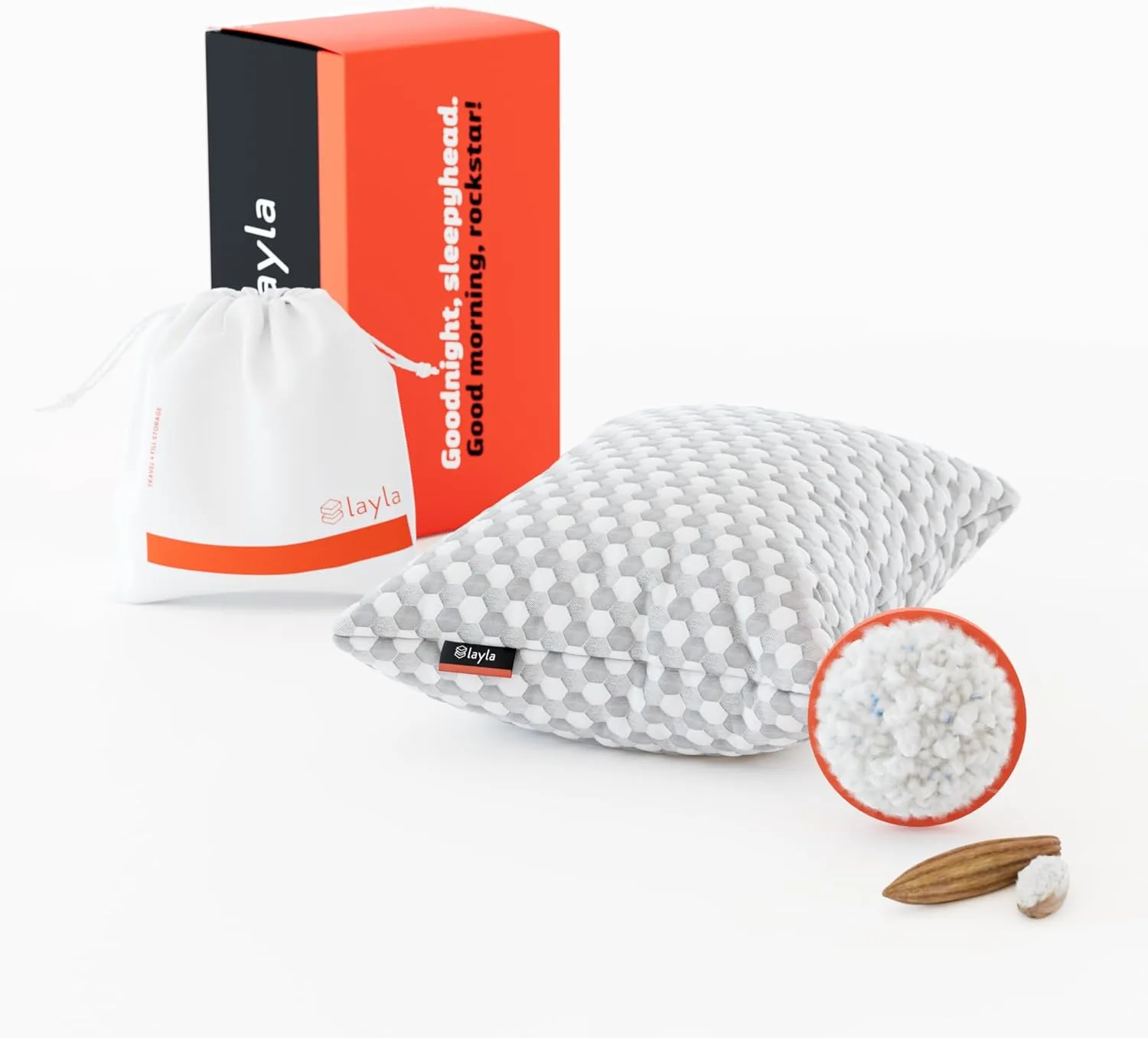 Layla Sleep Layla Adjustable Fill Kapok Pillow, Luxurious Cooling Pillow, Queen (Single), Supportive for Head and Neck, Fully Adjustable, Natural Material That is Light and Airy Kapok Pillows