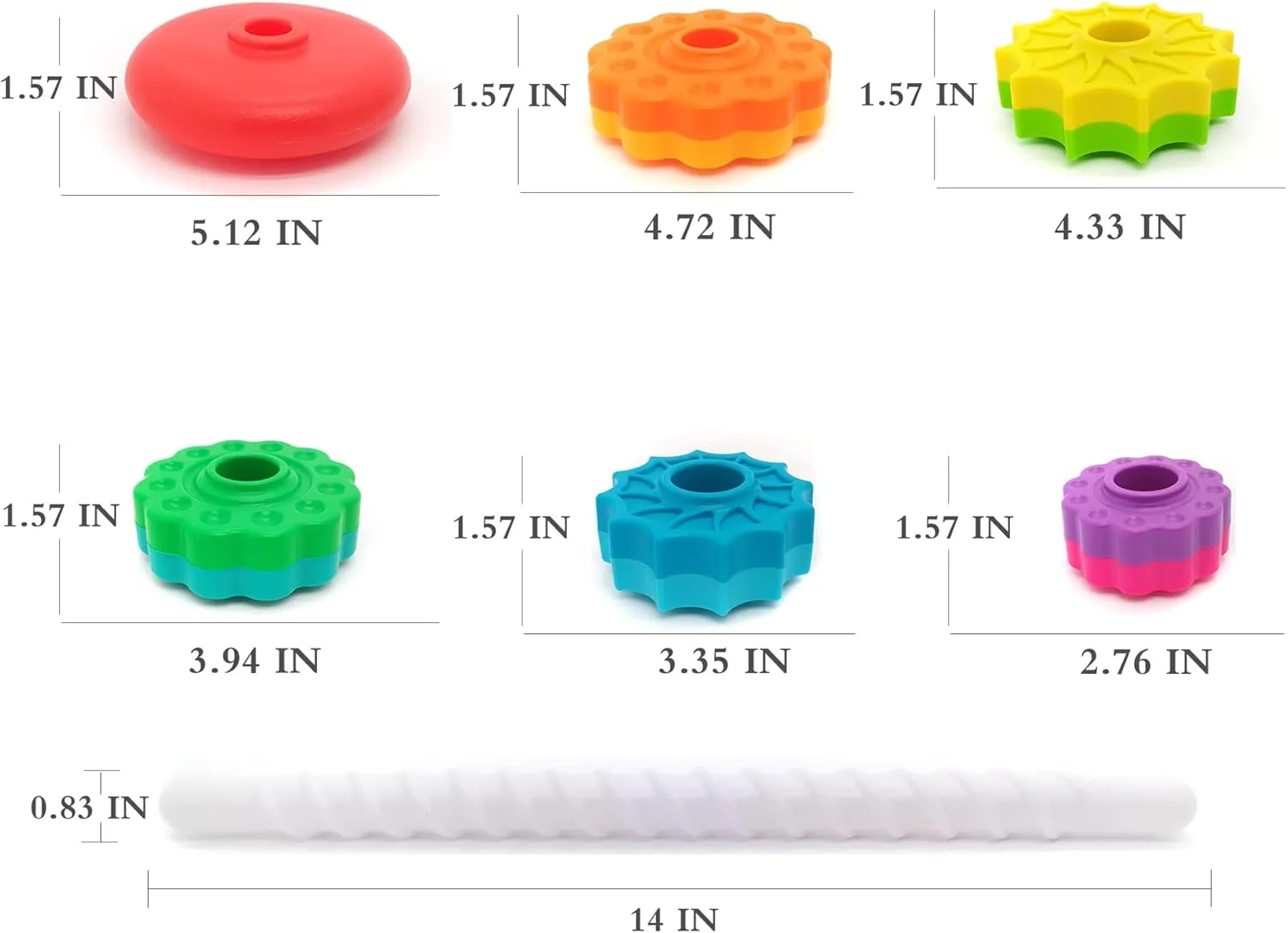 LBAIBB (1 PCS) Spinning Stacking Toy,Spin Toy for Toddlers 1-3,Sensory Toys for Toddlers 1-3,Rainbow Spin Tower,Autism Spin Stack Toys,Suitable for Gifts for Boys and Girl
