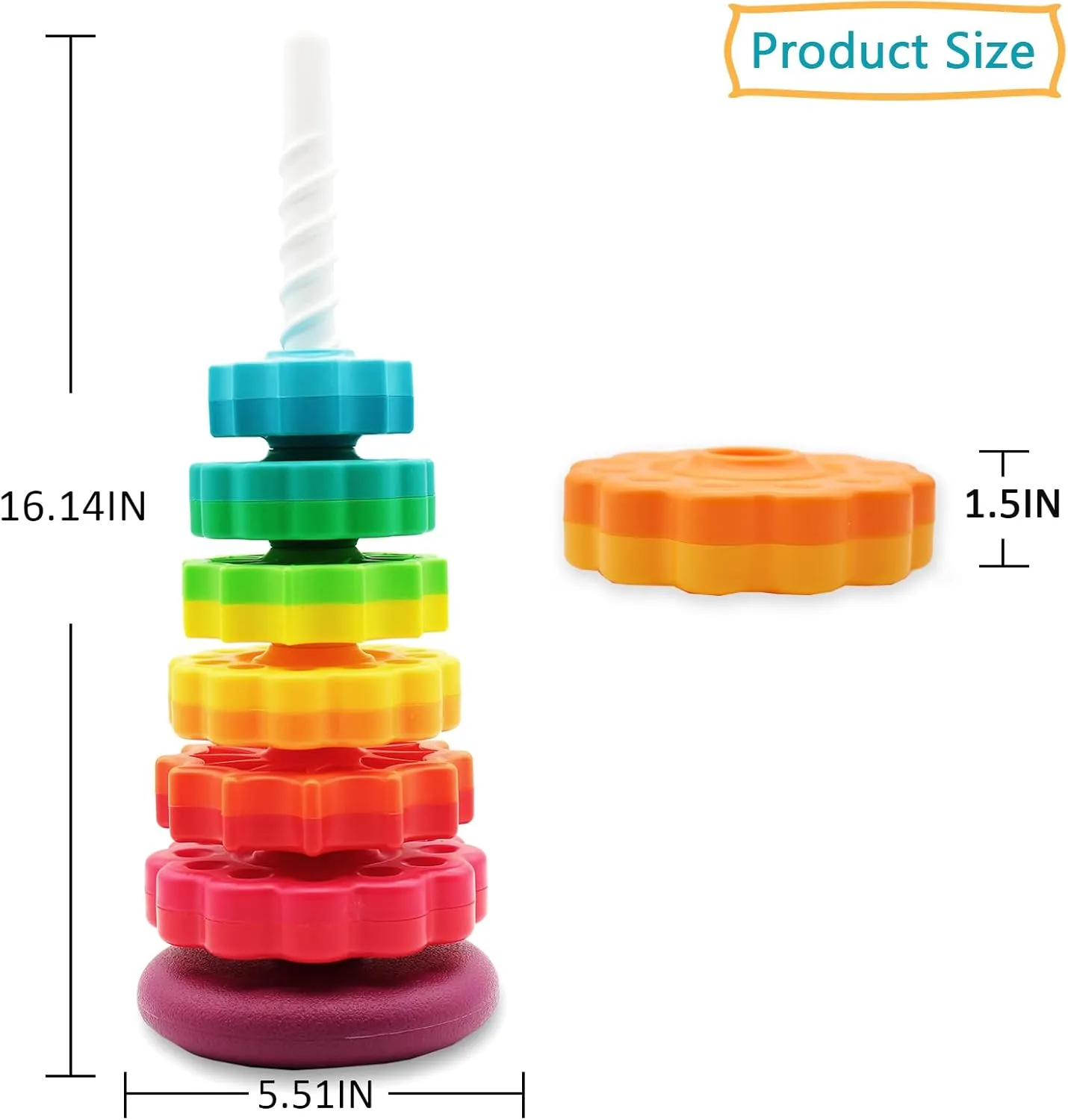 LBAIBB (1 PCS) Spinning Stacking Toys,Spin Toy ABS Plastic and Color Rainbow Design,Focus on Children Educational and Interactive Learning's Stack Toys, Suitable for Gifts for Boys and Girls