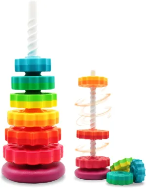 LBAIBB (1 PCS) Spinning Stacking Toys,Spin Toy ABS Plastic and Color Rainbow Design,Focus on Children Educational and Interactive Learning's Stack Toys, Suitable for Gifts for Boys and Girls