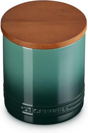 Le Creuset Signature Salt Cellar and Storage Canister with Wood Lid, 1.2 qt., Artichaut