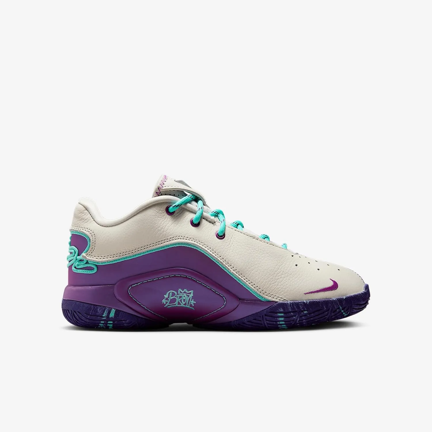 Lebron XXII Big Kids' Basketball Shoes (IF8254-001, Soft Pearl/Vivid Purple/Court Purple/Hyper Turquoise)