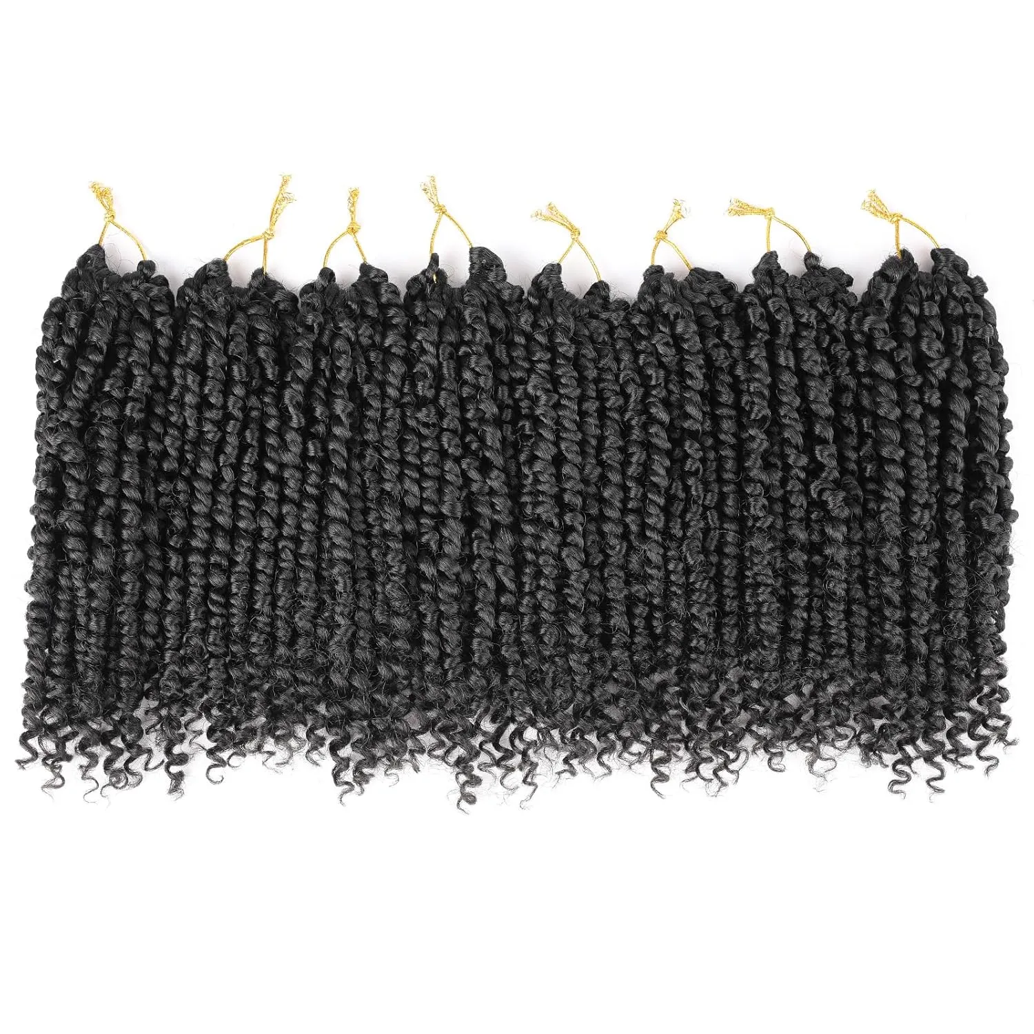 Leeven 10 Inch 8 Packs Pret wisted Passion Twist Crochet Hair Natural Black Pre-looped Short Bob Passion Twists Hair, Bohemian Passion Twist Crochet Braids Crochet Hair Extensions for Women