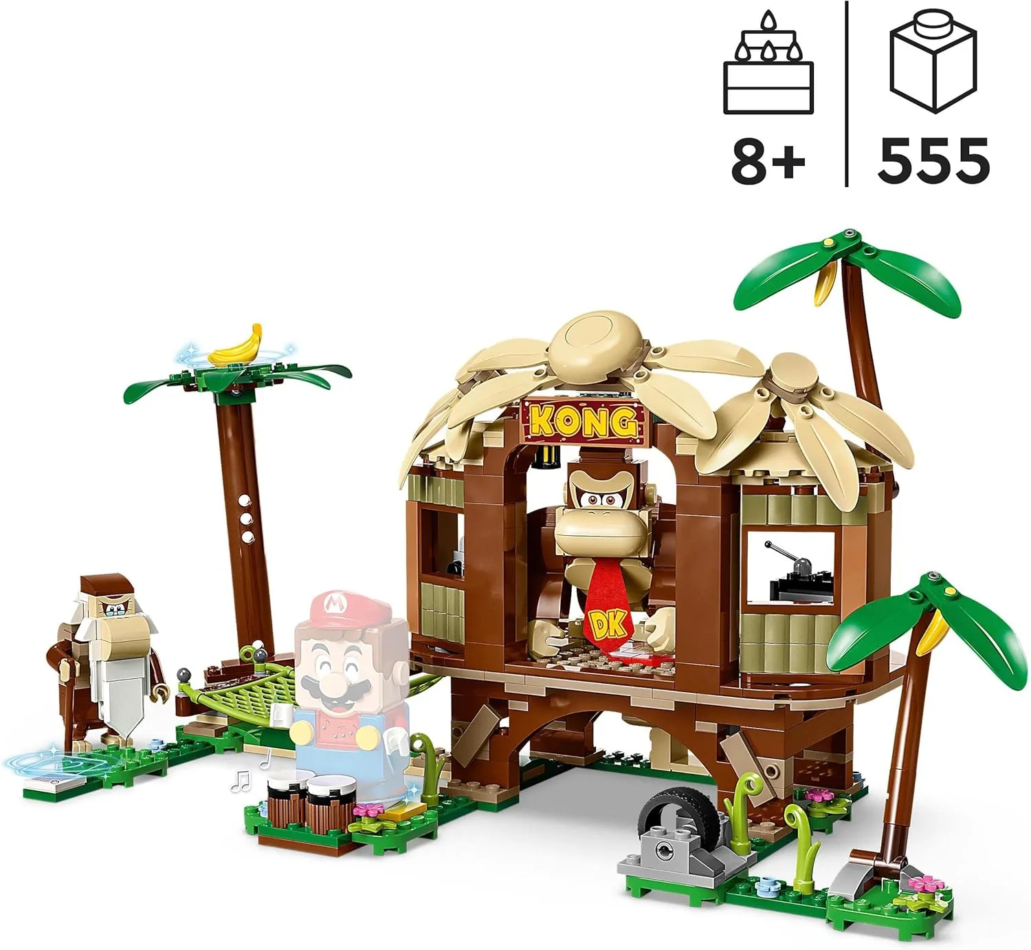 LEGO 71424 Super Mario Donkey Kong Hut Expansion Set, Construction Toy with 2 Characters, Combine with Starter Pack, for Kids, Boys and Girls Ages 8 and Above