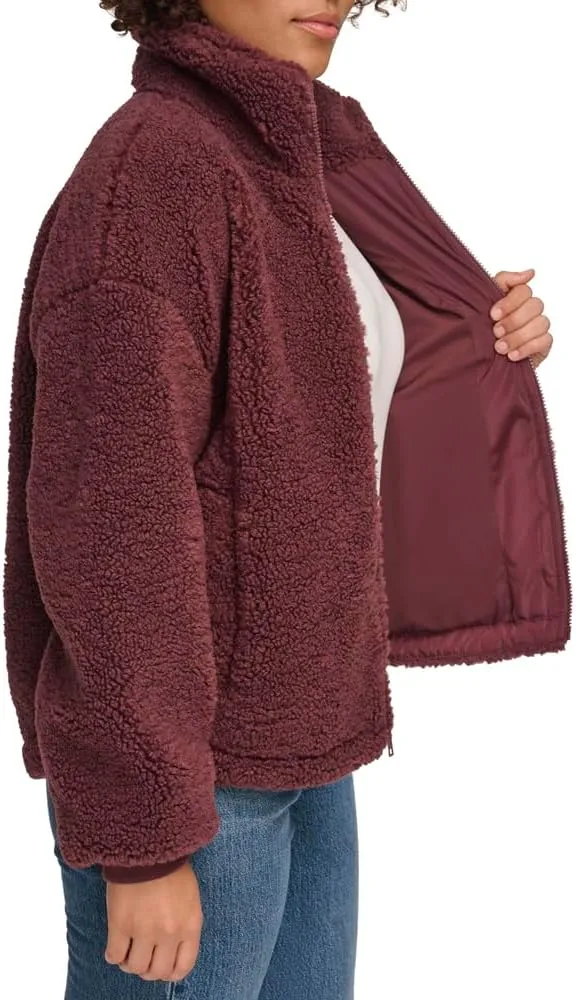 Levi's womens Zip Up Sherpa Teddy Jacket (Standard & Plus Sizes)