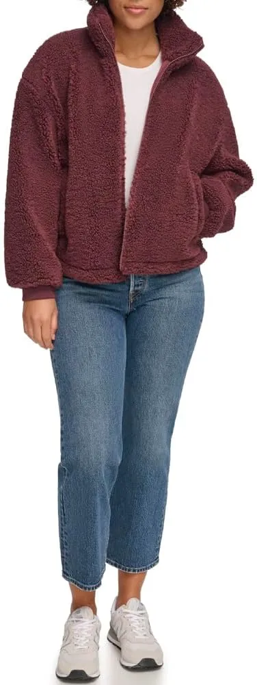 Levi's womens Zip Up Sherpa Teddy Jacket (Standard & Plus Sizes)