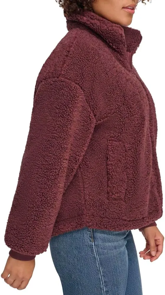 Levi's womens Zip Up Sherpa Teddy Jacket (Standard & Plus Sizes)