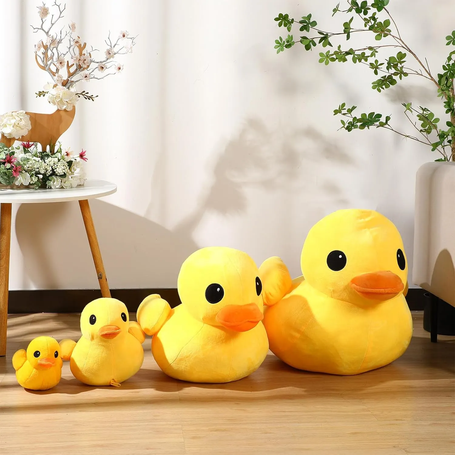 Leyndo 2 Pcs Giant Plush Yellow Duck Soft Stuffed Animal Toy Duck Stuffed Plush Pillow Huggable Animal Dolls Play Set Toy for Boys Girls Birthday Gift Party Sofa Decoration(11.8 Inch)