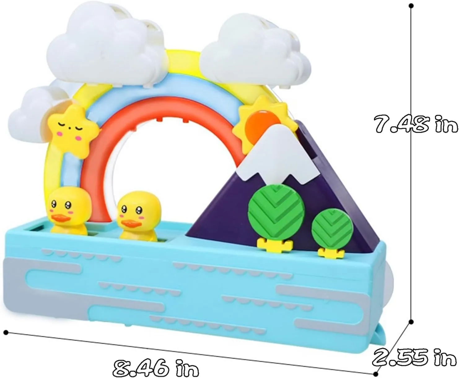 Light Up Rainbow Baby Bath Toys,Bathtub Toy with Slide Building Track for Kids Babies ,DIY Kit Swimming Toys Infant Toddler Newborn Boys Girls Birthday Baby Gifts (Rainbow)
