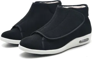 Lightweight Walking Sneakers,Adjustable Warm Plush Wide Width Shoes Winter Orthopedic Shoes Indoor Outdoor for Seniors Swollen Feet