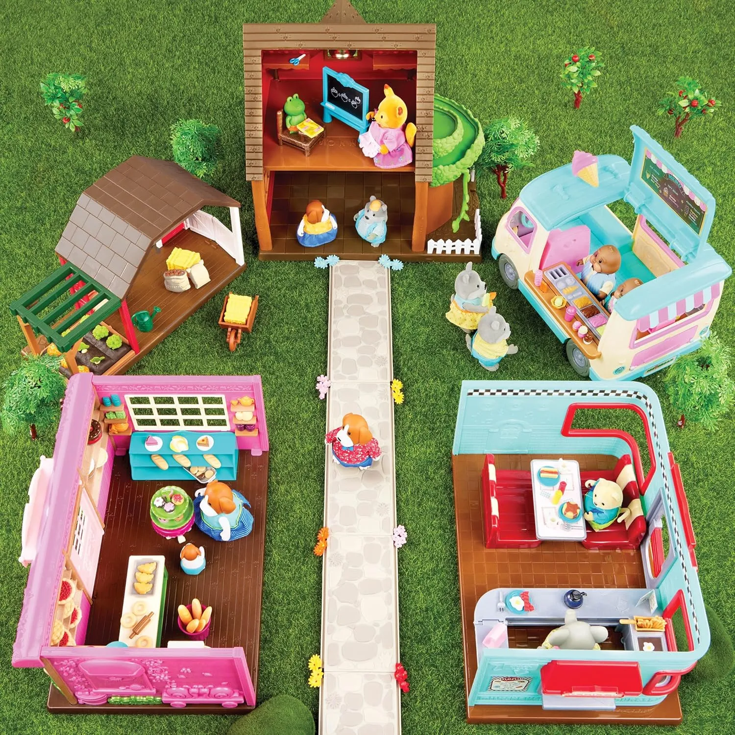Li’l Woodzeez – Tickle-Your-Taste-Buds Bakery – Dollhouse Playset with Furnitures & Accessories – Pretend Play Toy for Kids Age 3 