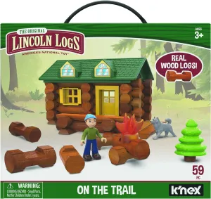 LINCOLN LOGS-On The Trail Building Set-59 Pieces-Real Wood Logs - Ages 3  - Best Retro Building Gift Set for Boys/Girls-Creative Construction Engineering-Top Blocks Game Kit - Preschool Education Toy