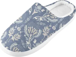 linqin Allover Geometrical Border Paisley Pattern Womens Mens Cozy Fuzzy Slippers, Soft Warm Lightweight Memory Foam Anti-Slip House Indoor Outdoor Slippers