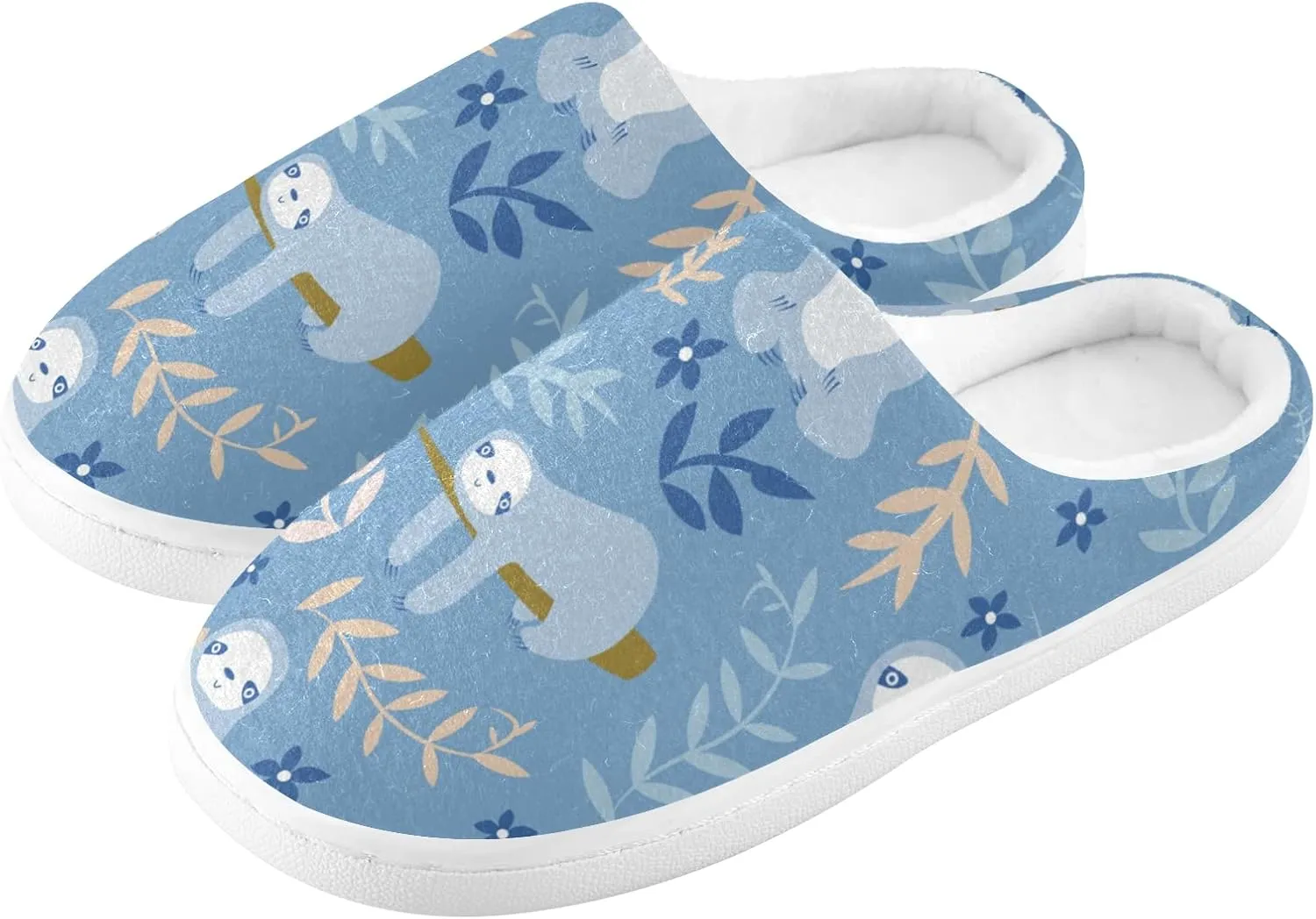 linqin Amanita Mushroom Seamless Pattern Design Womens Mens Cozy Fuzzy Slippers, Soft Warm Lightweight Memory Foam Anti-Slip House Indoor Outdoor Slippers
