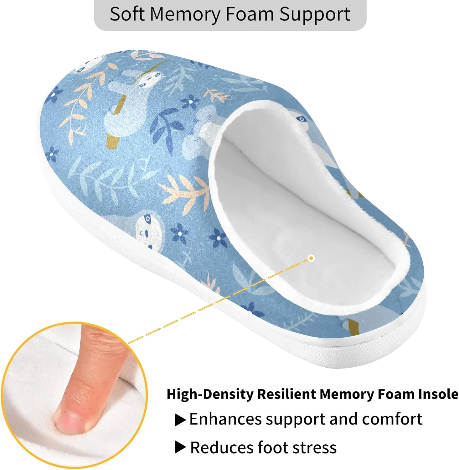 linqin Amanita Mushroom Seamless Pattern Design Womens Mens Cozy Fuzzy Slippers, Soft Warm Lightweight Memory Foam Anti-Slip House Indoor Outdoor Slippers