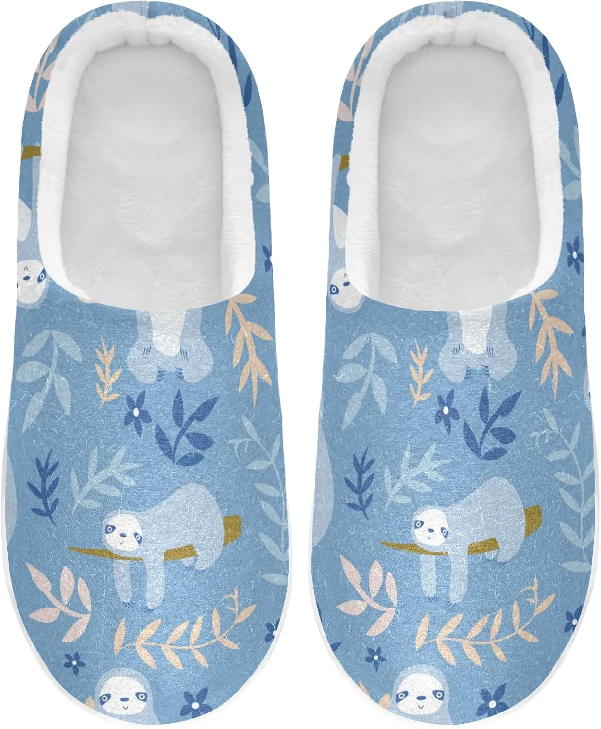 linqin Amanita Mushroom Seamless Pattern Design Womens Mens Cozy Fuzzy Slippers, Soft Warm Lightweight Memory Foam Anti-Slip House Indoor Outdoor Slippers