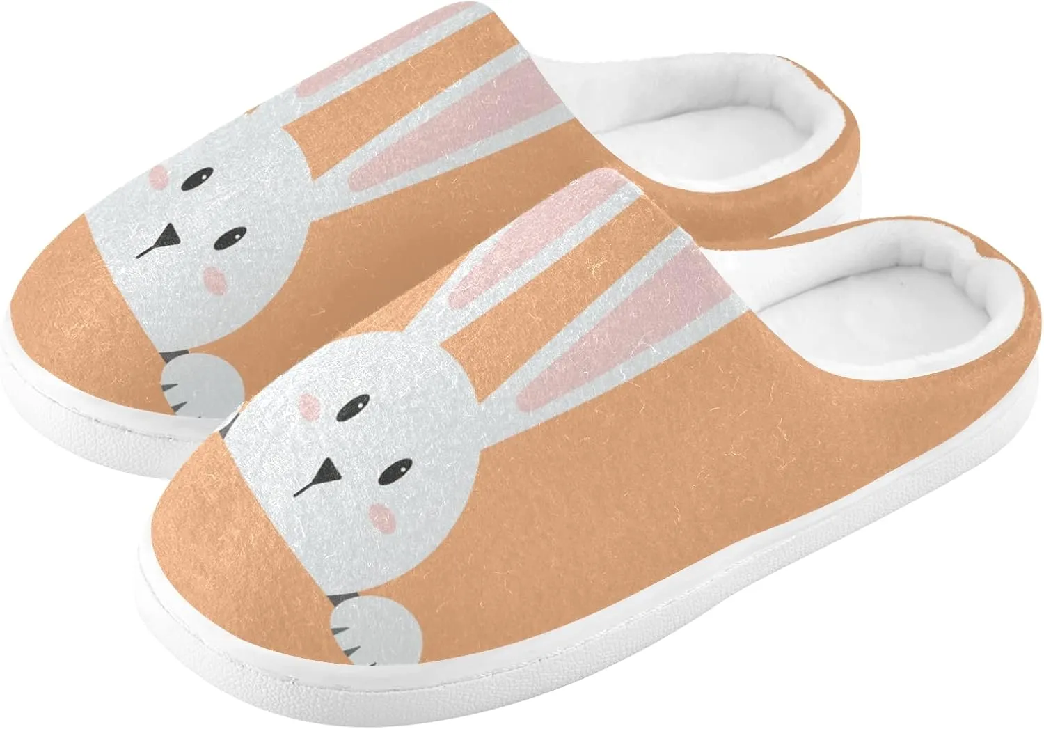 linqin Amanita Mushroom Seamless Pattern Design Womens Mens Cozy Fuzzy Slippers, Soft Warm Lightweight Memory Foam Anti-Slip House Indoor Outdoor Slippers
