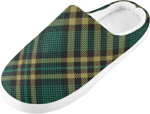 linqin Buffalo Plaid Red Black Womens Mens Cozy Fuzzy Slippers, Soft Warm Lightweight Memory Foam Anti-Slip House Indoor Outdoor Slippers
