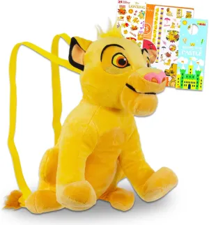 Lion King Plush Doll Gift Set - Bundle with 14" Deluxe Simba Plush Toy with Carrying Straps, Stickers, Tattoos, More | Lion King Gifts for Kids, Boys, Girls