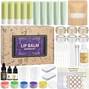 Lip Balm Making Kit- Coconut Lip Gloss Kit with Beeswax, Jojoba Oil, and Coconut Oil for Adults & Girls, Make Your Own Lip Balm– DIY Moisturizing Lip Care