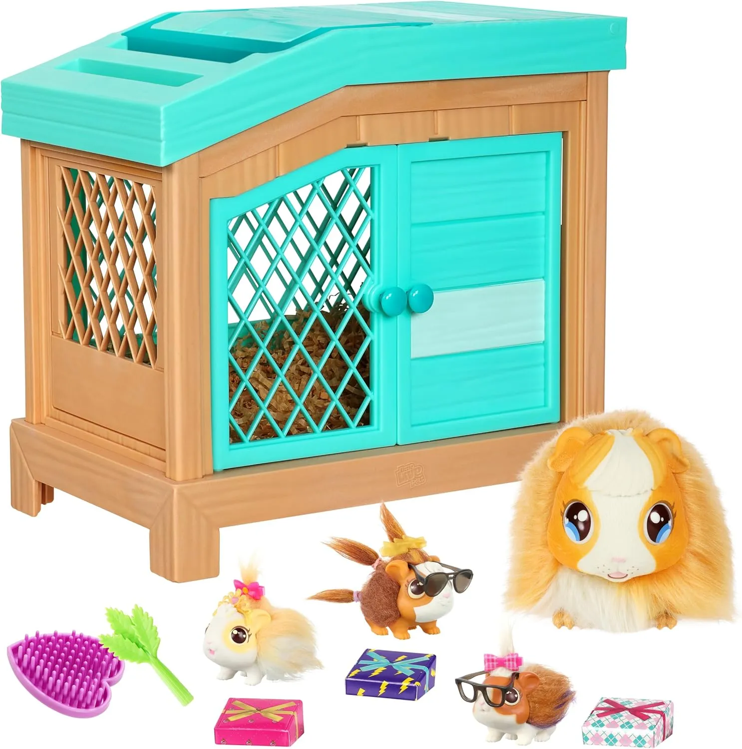 Little Live Pets - Mama Surprise | Soft, Interactive Mama Guinea Pig and her Hutch, and her 3 Surprise Babies. 20  Sounds & Reactions. for Kids Ages 4 , Multicolor, 7.8 x 11.93 x 11.38 inches