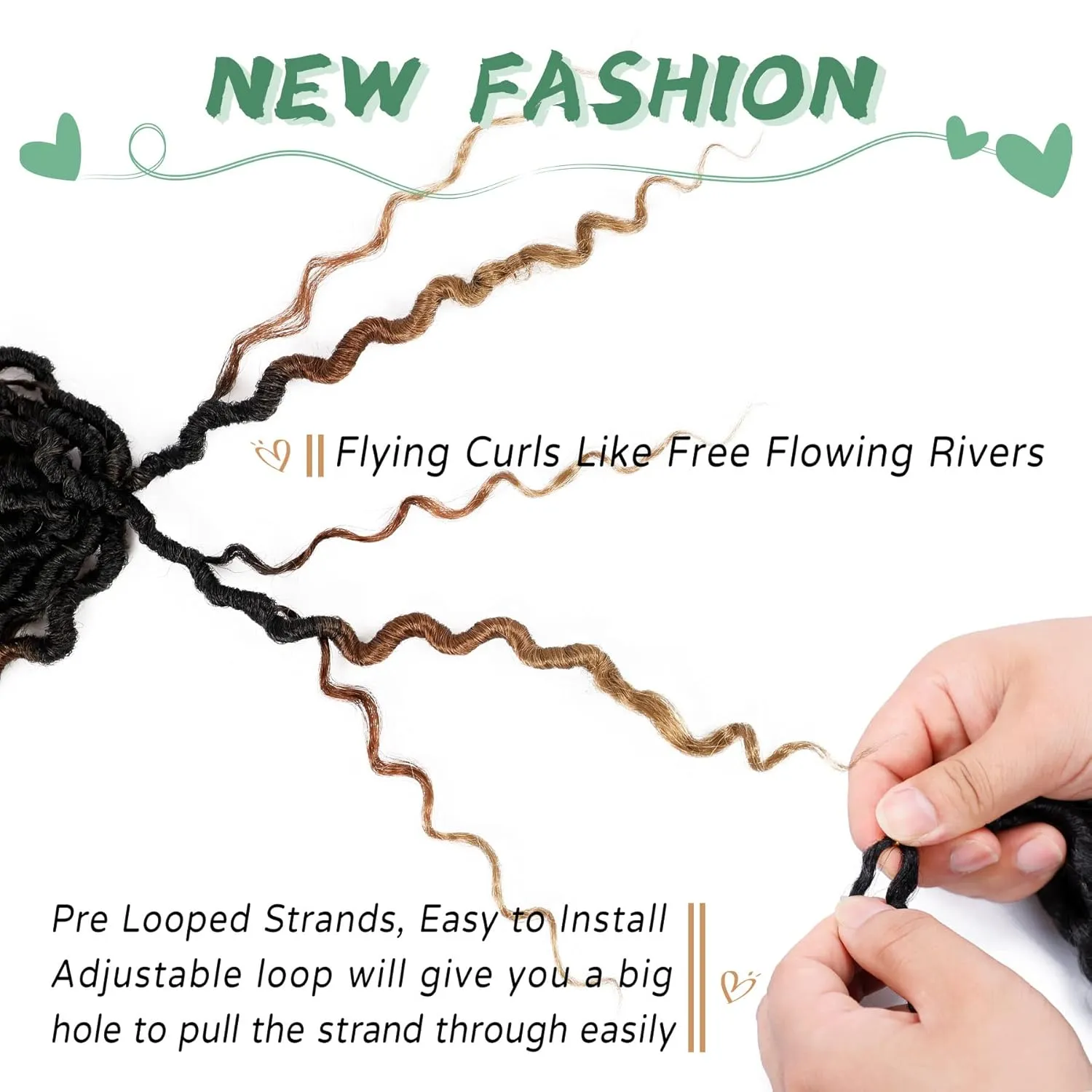 LIYATE Goddess Locs Crochet Hair 10 Inch 6 Packs Faux Locs Crochet Hair for Black Women Pre Looped Soft River Locs Crochet Braids with Curly Hair Boho Hippie Locs Hair Extensions(T1B/30/27)