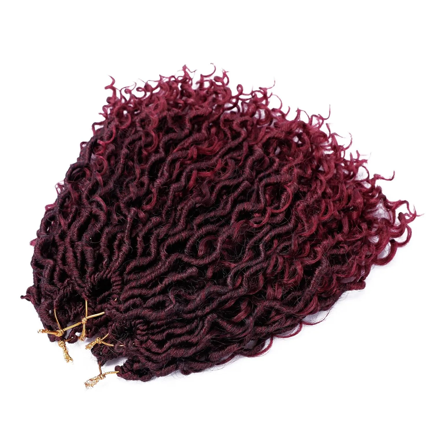 LIYATE Goddess Locs Crochet Hair 10 Inch 6 Packs Faux Locs Crochet Hair for Kids Pre Looped Soft River Locs Crochet Braids with Curly Hair Boho Hippie Locs Synthetic Hair Extensions(T1B/Bug)