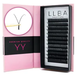 LLBA YY Eyelashes Extensions - 2D Fans Volume Eyelashes | C CC D Curl | Thickness 0.05~0.07mm | 8-15mm Length Mixed Tray | Full Fluffy Volume Look | Long Lasting & Easy Application (YY, 0.07 C 11mm)