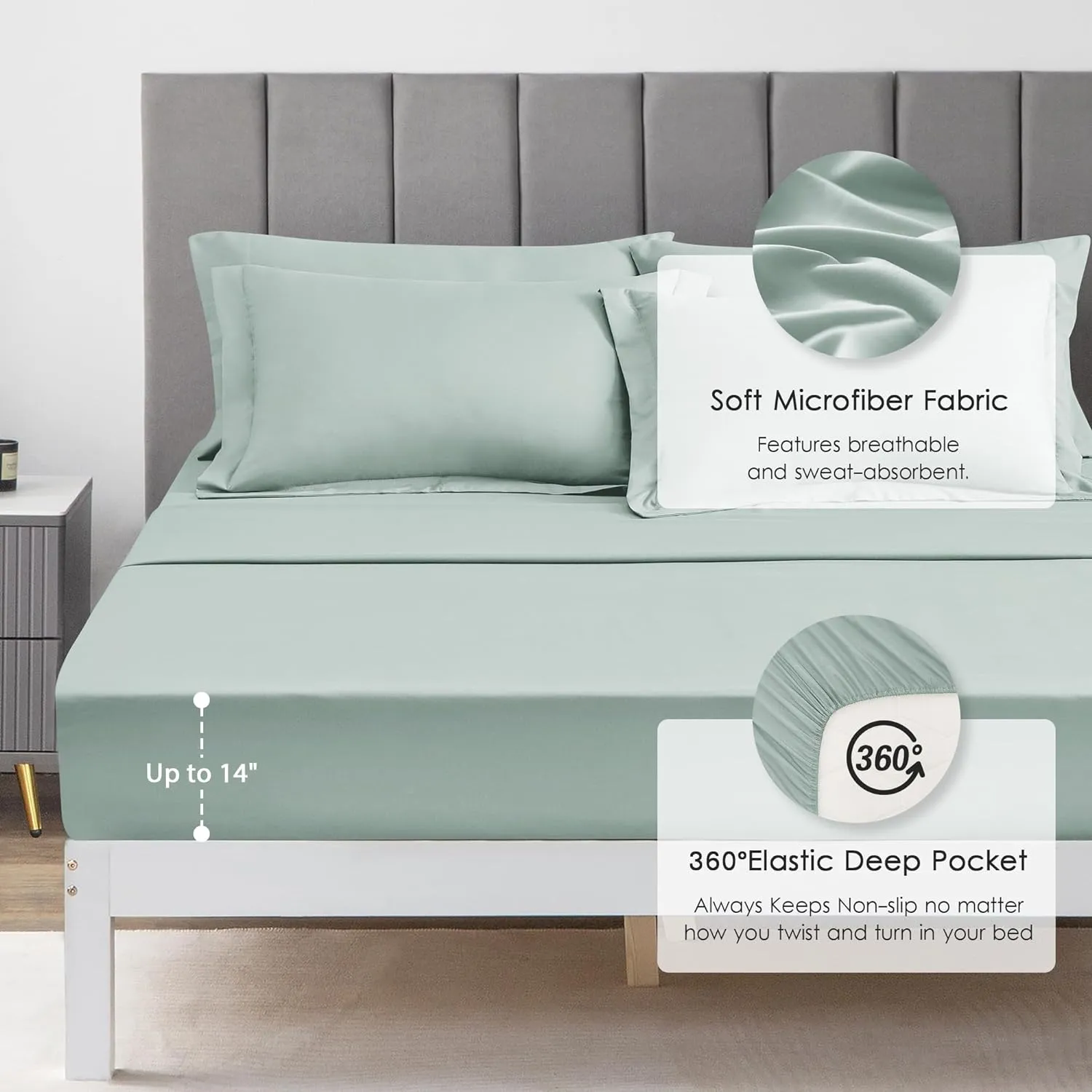 Love's cabin Twin Comforter Set Aqua, 5 Pieces Twin Bed in a Bag, All Season Bedding Sets with 1 Comforter, 1 Flat Sheet, 1 Fitted Sheet, 1 Pillowcase and 1 Pillow Sham