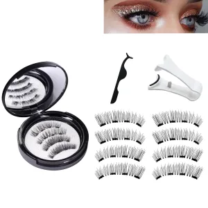 Lumentes Magnetic Eyelashes, 2 Style Reusable Magnetic Eye Lashes Natural Look No Glue or Liner Need with Applicator (Magnetic Eyelashes #03)