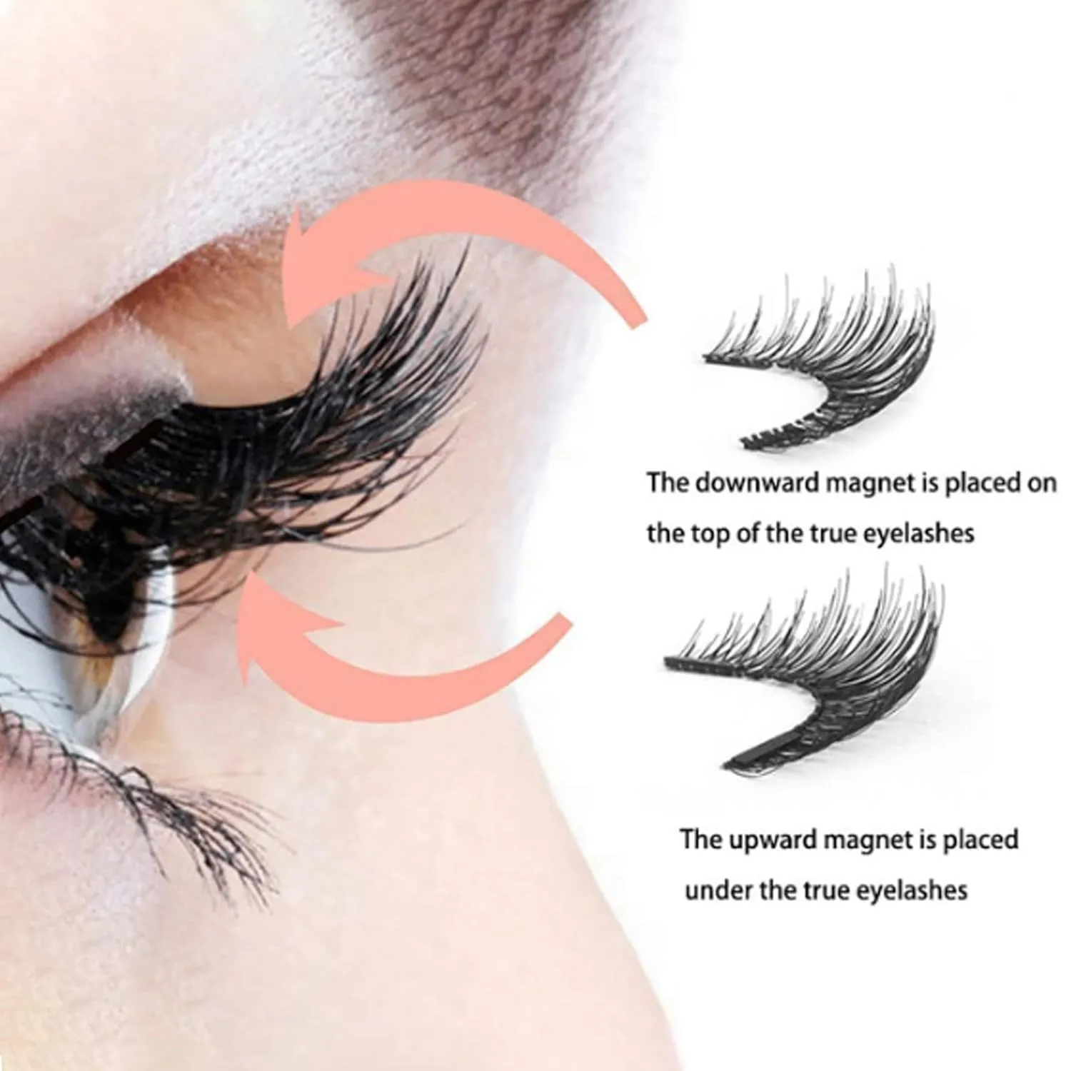Lumentes Magnetic Eyelashes, 2 Style Reusable Magnetic Eye Lashes Natural Look No Glue or Liner Need with Applicator (Magnetic Eyelashes #03)