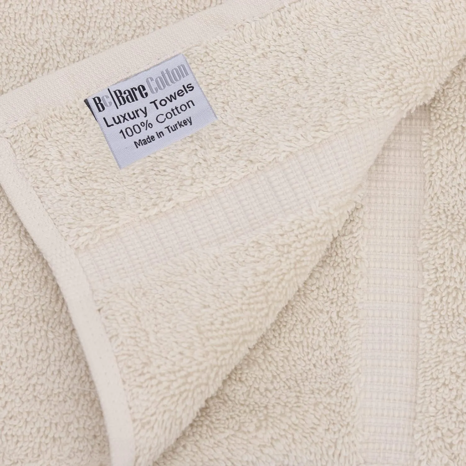 Luxury Hotel & Spa Collection Highly Absorbent, Quick Dry 100% Turkish Cotton 700 GSM, Eco Friendly Towel, for Bathroom Dobby Border Soft Bath Towel Set 27 X 54 (Beige, Bath Towels - Set of 2)