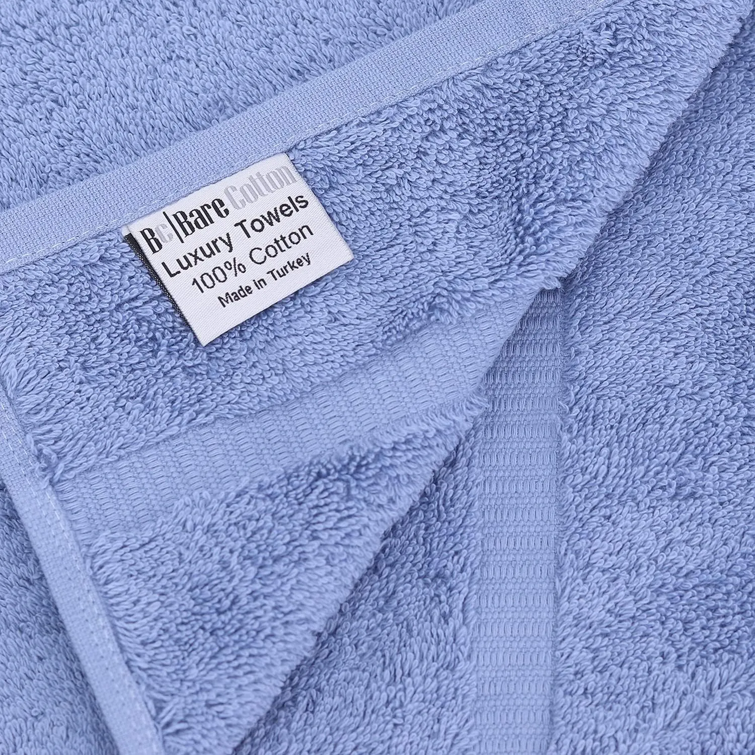 Luxury Hotel & Spa Collection Highly Absorbent, Quick Dry 100% Turkish Cotton 700 GSM, Eco Friendly Towel, for Bathroom Dobby Border Soft Bath Towel Set 27 X 54 (Wedgewood, Bath Towels - Set of 2)