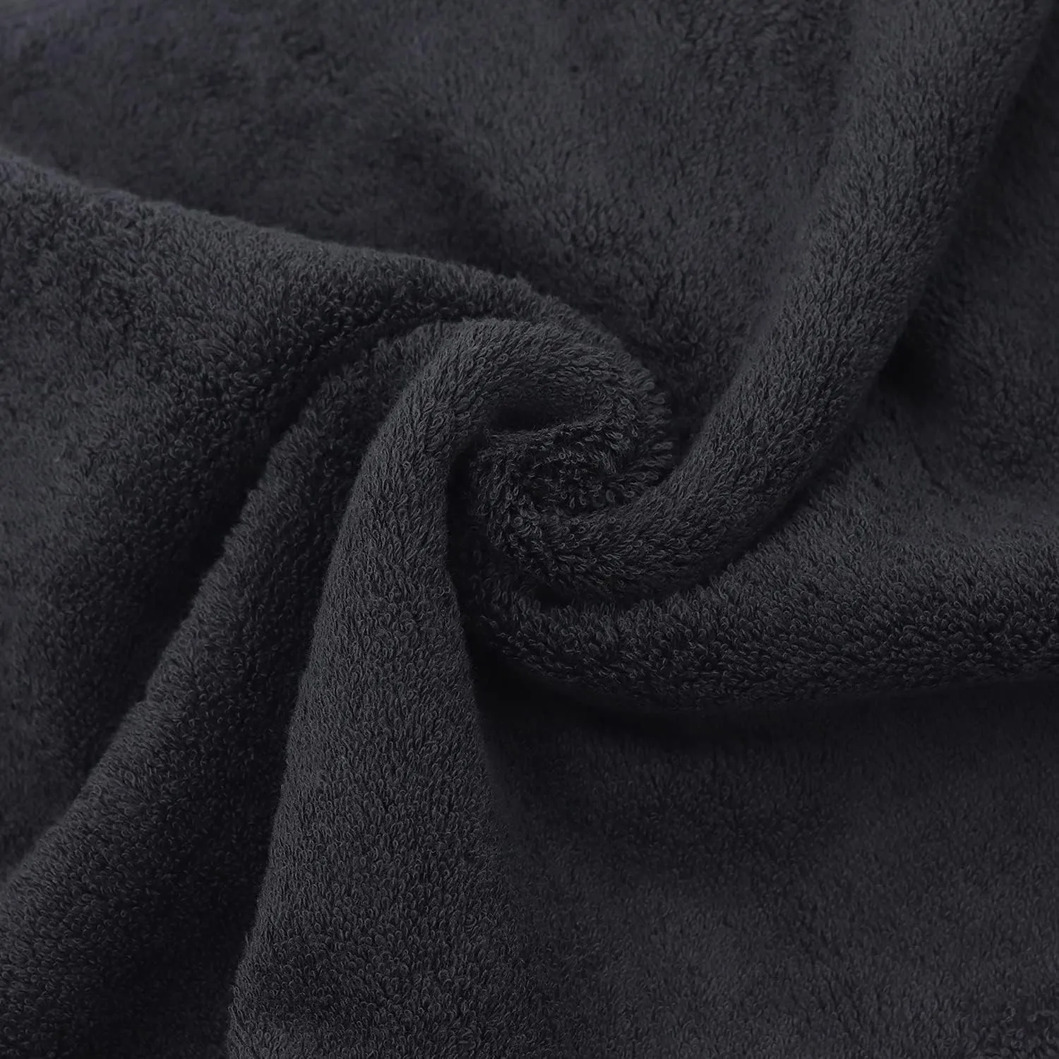 Luxury Hotel & Spa Quality, Quick Dry 100% Turkish Cotton 700 GSM, Eco Friendly Towel, for Bathroom Dobby Border Soft Bath Towel Set 27 X 54 (Black, Bath Towels - Set of 2)