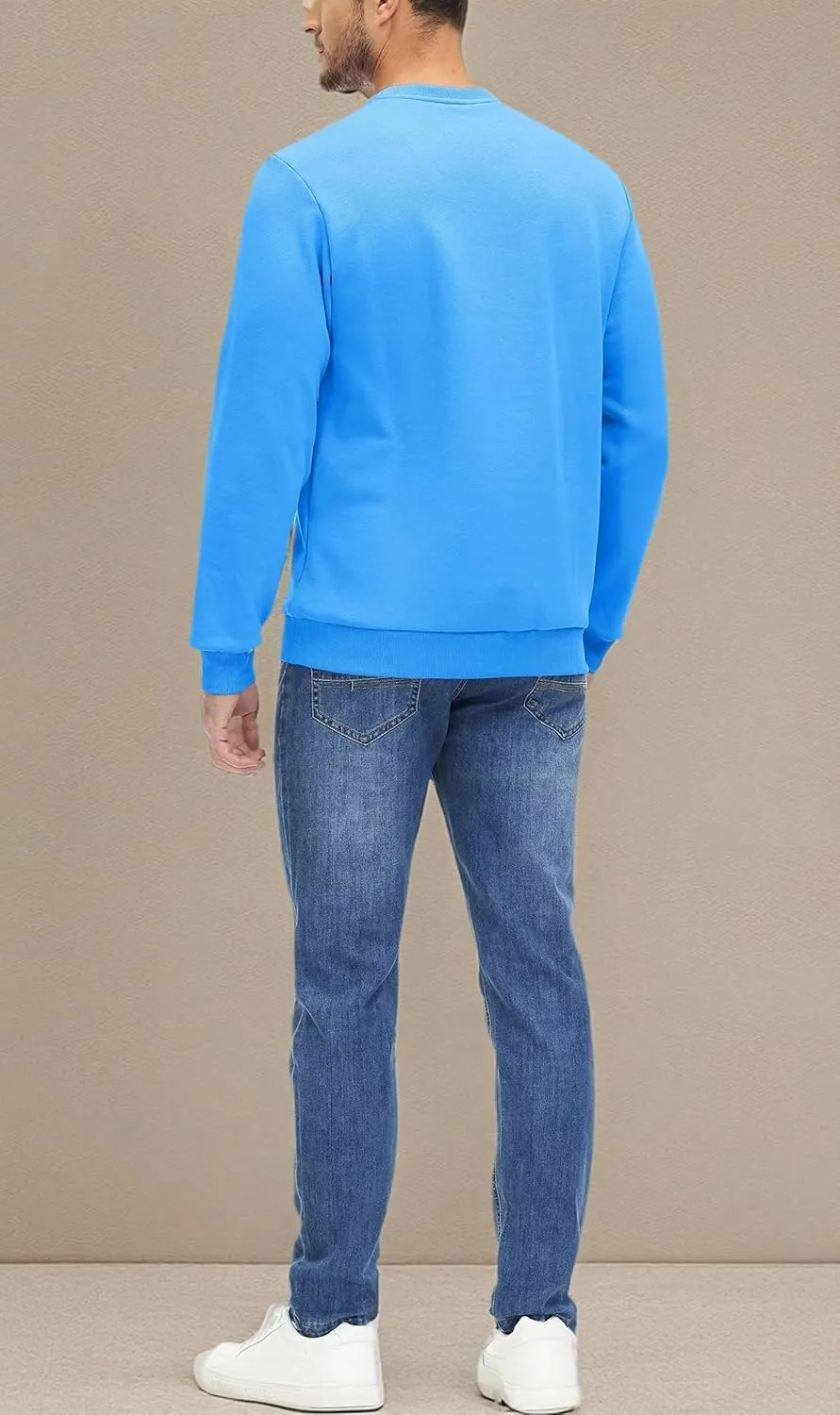 MAGCOMSEN Men's Crewneck Sweatshirt Long Sleeve Casual Warm Fleece Pullover