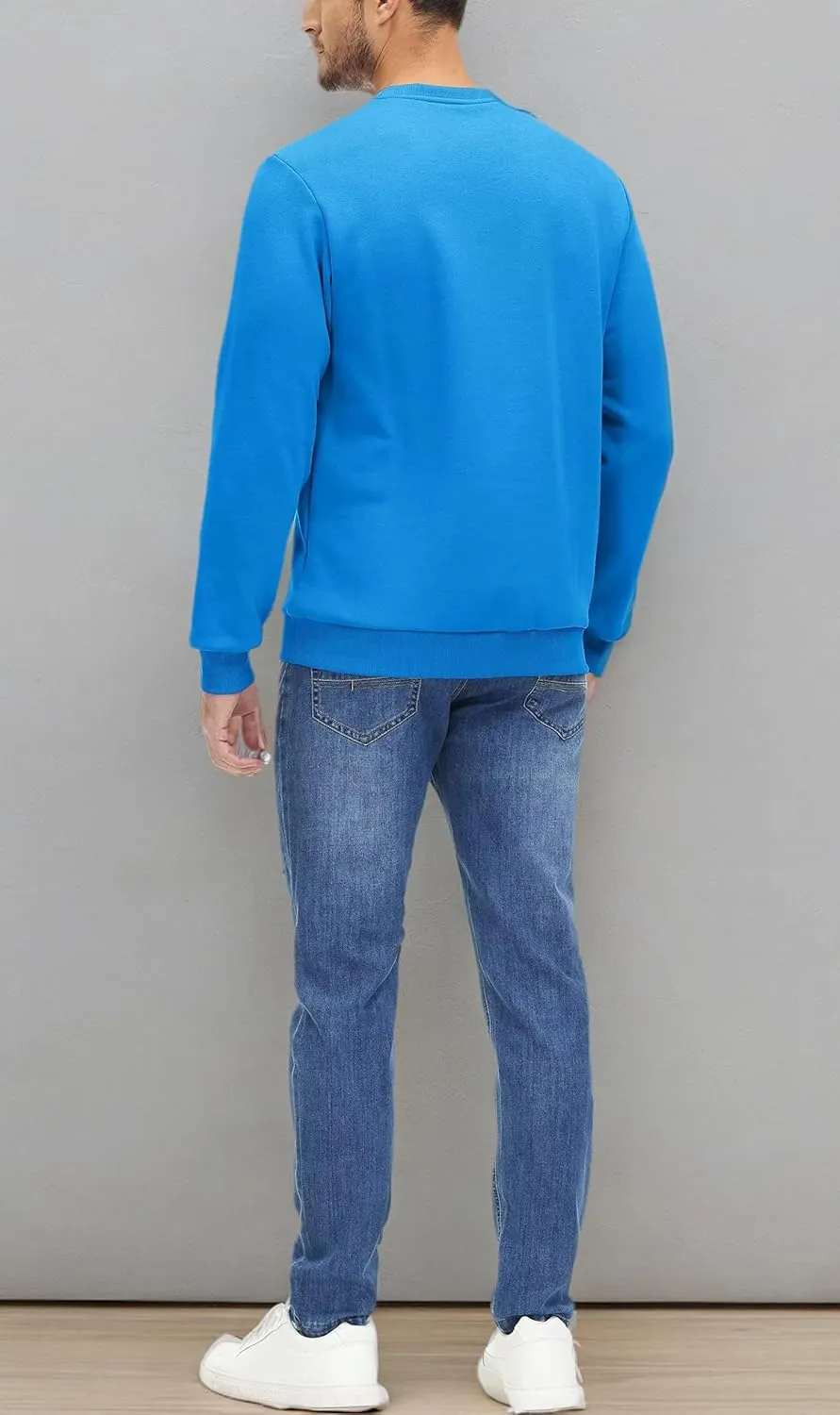 MAGCOMSEN Men's Crewneck Sweatshirt Long Sleeve Casual Warm Fleece Pullover