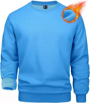 MAGCOMSEN Men's Crewneck Sweatshirt Long Sleeve Casual Warm Fleece Pullover