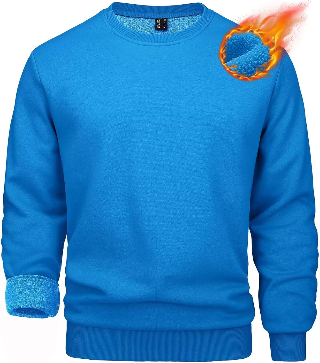 MAGCOMSEN Men's Crewneck Sweatshirt Long Sleeve Casual Warm Fleece Pullover