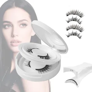 Magnetic Eyelashes with Applicator - 2 Pairs, Reusable, No Glue or Liner Needed, Natural Look & Fluffy Style, Easy to Wear and Remove, Waterproof, Soft Lashes Kit（24P K7)