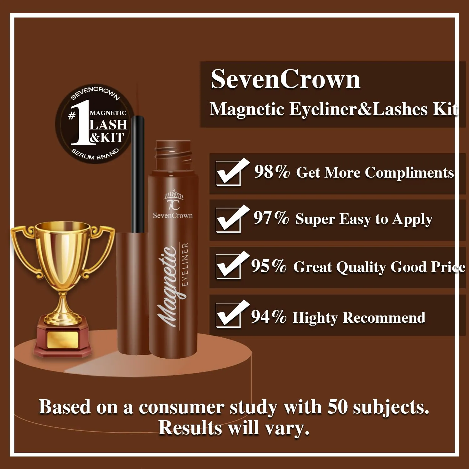 Magnetic Eyelashes with Eyeliner Kit 18-21MM Fluffy Dramatic Faux Mink Lashes 10 Pairs Long Luxury Volume Fake Eye Lashes Easy to Apply Cruelty-Free&Vegan （2 black 2brown)