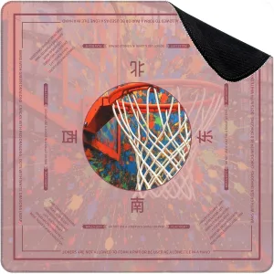 Mahjong Mat for Table Graffiti Basketball Street Pop Inspirational Sports Hoop Paint 31.5" x 31.5" Non-Slip Noise-Reducing Game Mat Premium Mahjong Accessories for Poker Dominoes Board Games