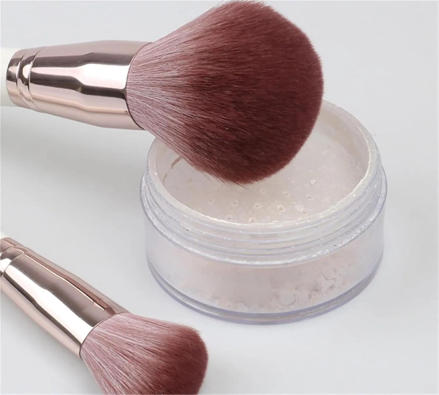 Make Up Brushes Set Makeup Brush Set 7 Pieces for Eyes and Face Contour Brushes Makeup Tools Set(White-Brush Bucket)