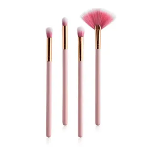 Makeup brush 10/4pcs Makeup Brushes Set Pink Wood Handle Foundation Professional Make Up Brush Beauty Tools Kit Lip Eye Liner(Pink)