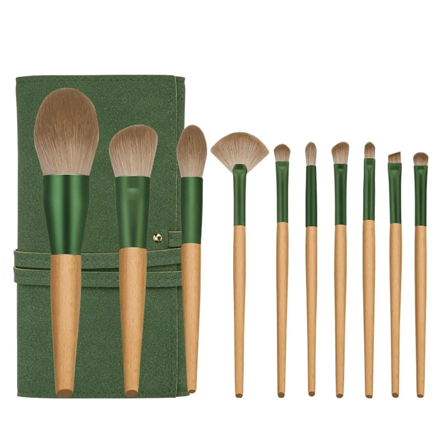Makeup Brush Set 10-Piece Makeup Brushes with Brush Bag Soft Fluffy Brush Makeup Brush Set Makeup Tools for Beginners for Face and Eyes (Color : A)