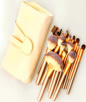Makeup Brush Set, 24 Pieces Professional Makeup Brushes Cosmetics Brushes Foundation Concealer Powder Face Eye Make up Brushes Kit, Champagne