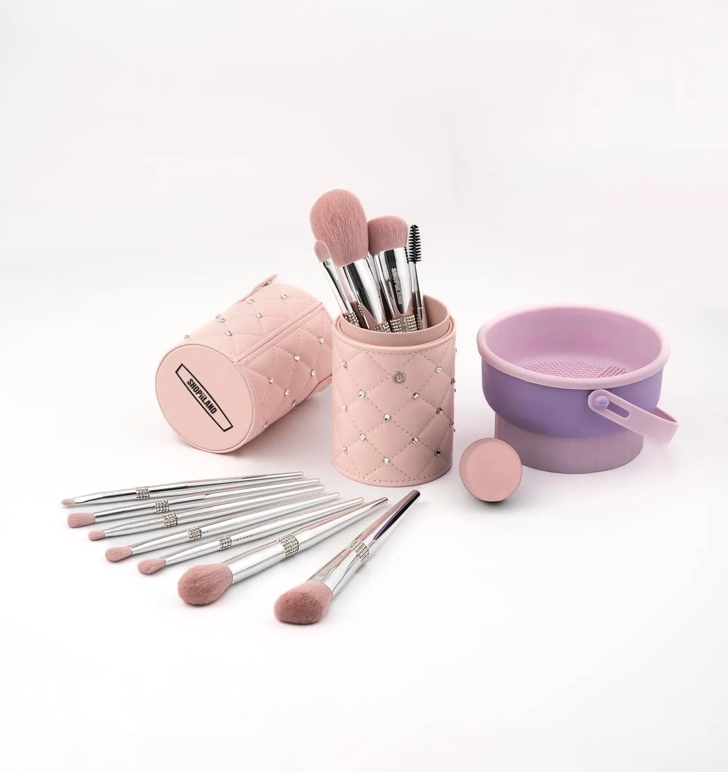 Makeup Brush Set Professional 11 Pieces with Case & Cleaning Mat Soft Vegan & Cruelty Free Bristles Liquid Powder Cream & Bronzer includes Blender Blush & Eyeshadow Gift Ready
