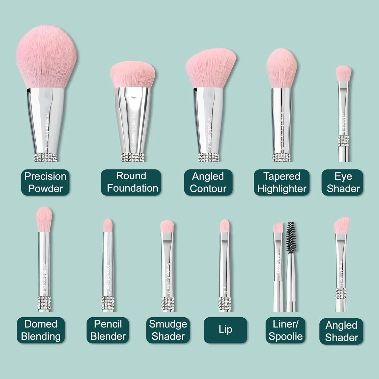 Makeup Brush Set Professional 11 Pieces with Case & Cleaning Mat Soft Vegan & Cruelty Free Bristles Liquid Powder Cream & Bronzer includes Blender Blush & Eyeshadow Gift Ready