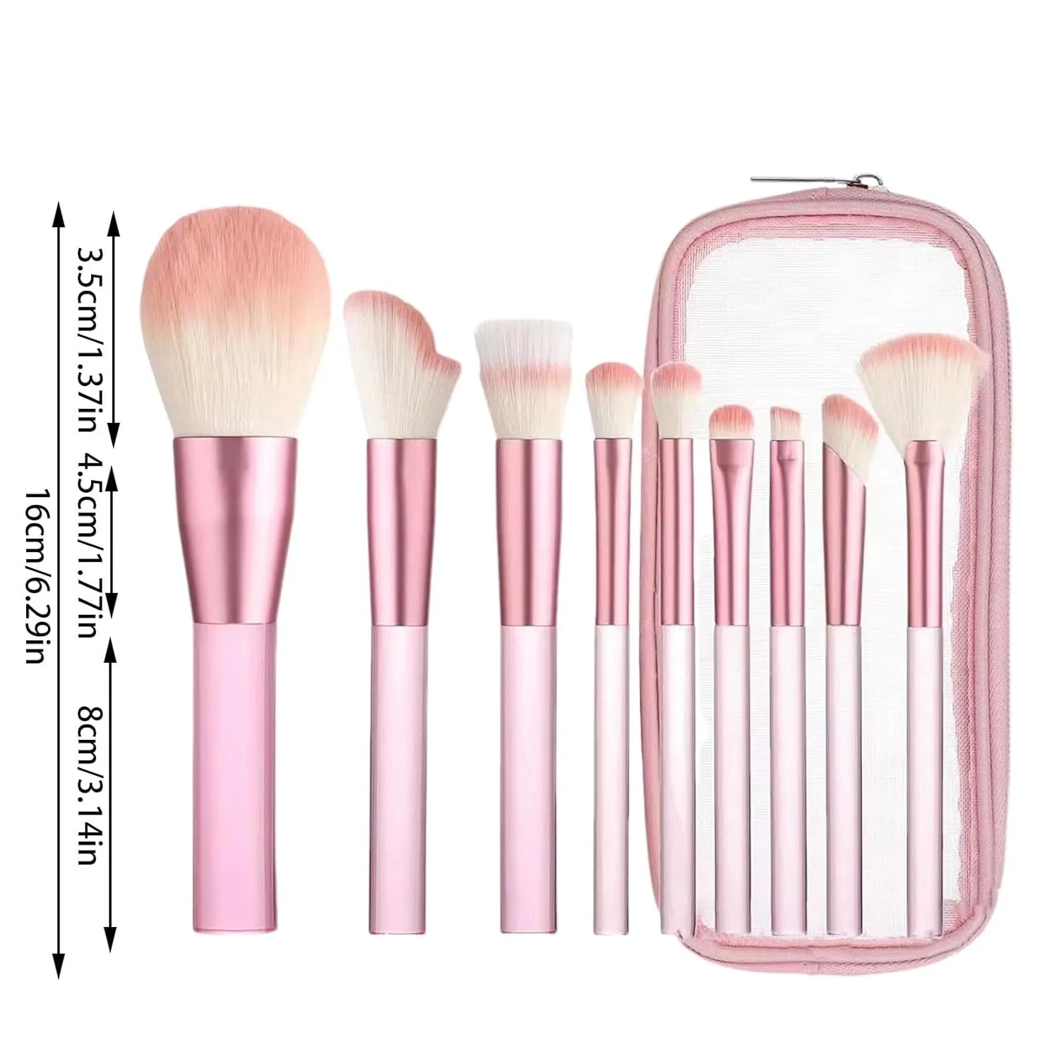 Makeup Brush Set with Storage Case, 9 Pcs Synthetic Professional Powder Foundation Brush,Contour Eyeshadow Eyeliner Concealer Blending Brush Set,Gifts for Mom