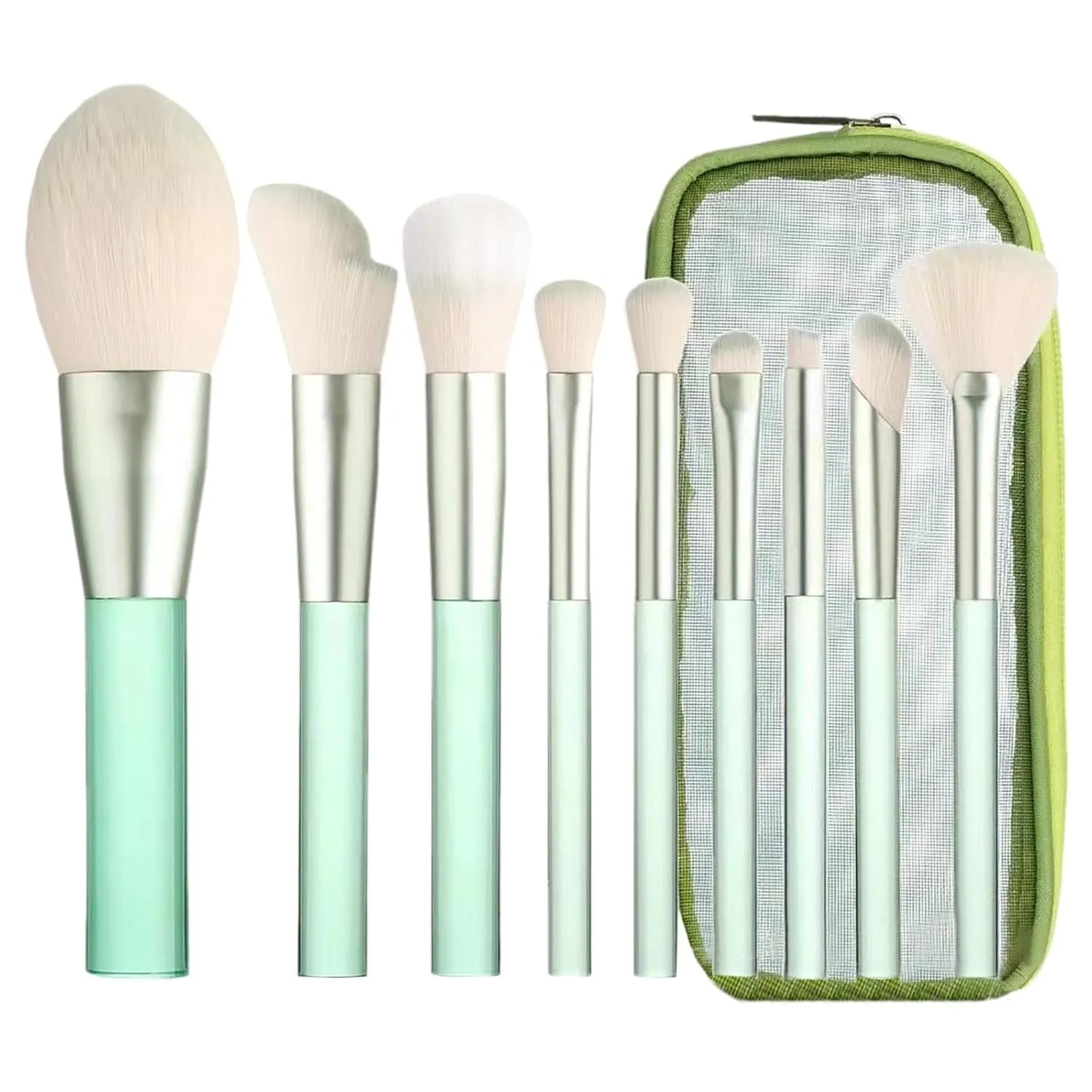 Makeup Brush Set with Storage Case, 9 Pcs Synthetic Professional Powder Foundation Brush,Contour Eyeshadow Eyeliner Concealer Blending Brush Set,Gifts for Mom